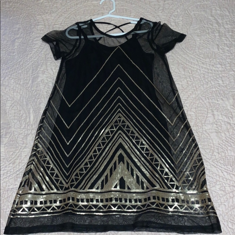 black mini dress